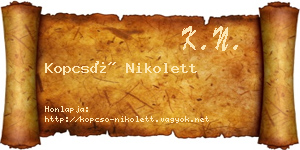 Kopcsó Nikolett névjegykártya